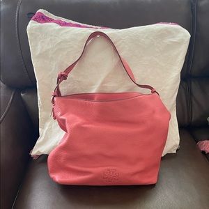 Tory Burch coral shoulder purse